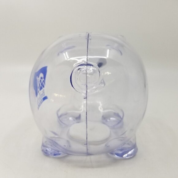 BinTech Partners Advertising Plastic Coin Piggy Bank Clear Transparent Small - Picture 5 of 5